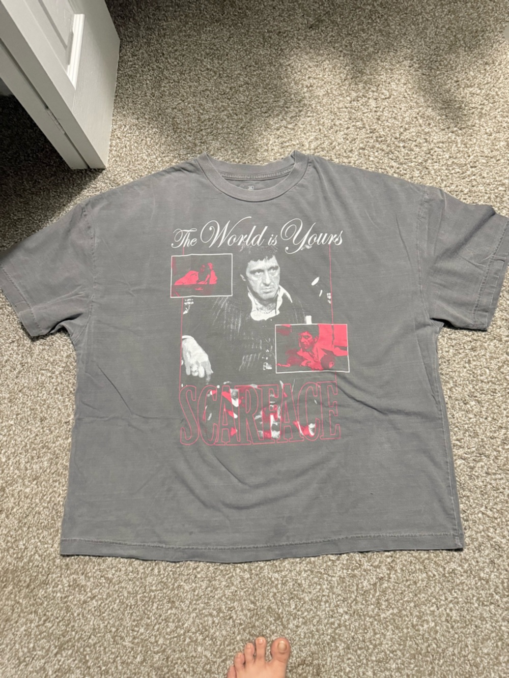 Scarface Graphic Tee - Gray and Red